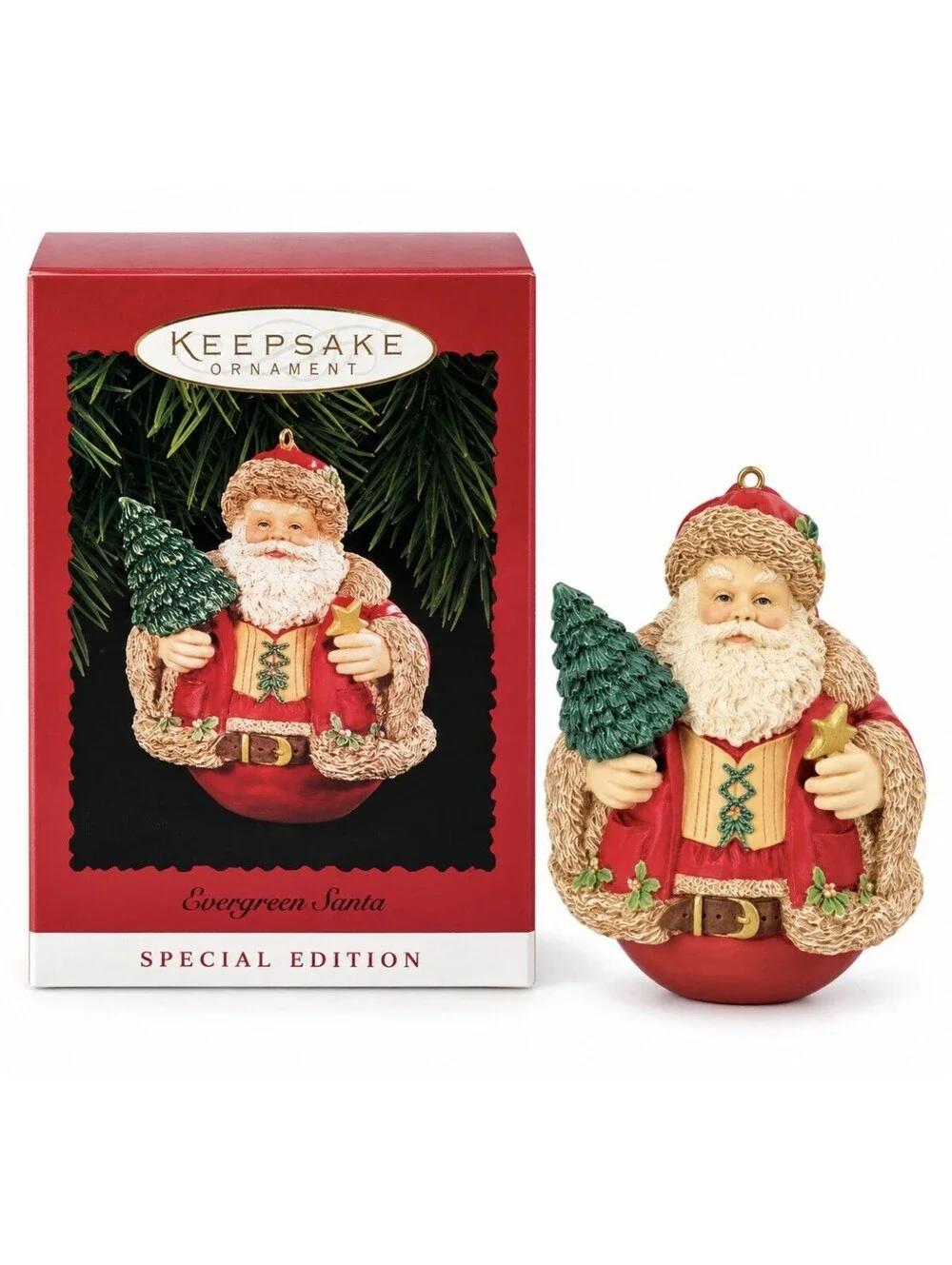 Hallmark Keepsake Evergreen Santa 1996 Special Edition Christmas Ornament New